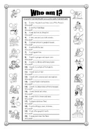 English Worksheet: Who am I? Jobs and Occupations
