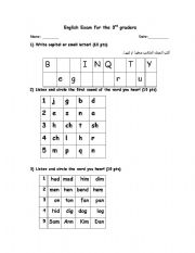 English Worksheet: letters