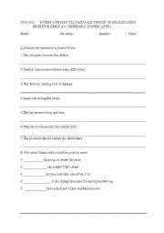 English worksheet: Quiz-wh questions and passive voice