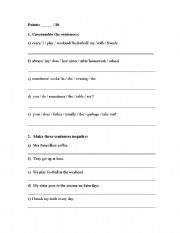 English worksheet: PRESENT SIMPLE TEST