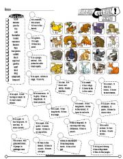 English Worksheet: Riddle Series_02 Animals (Fully Editable + Key)