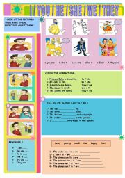 English Worksheet: subject pronouns for kids