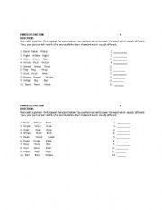 English Worksheet: Pronuncation /r/ and /w/