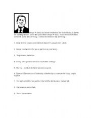 English worksheet: Bushisms (Sentence Correction) 