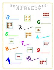 English Worksheet: NUMBERS 1 - 10