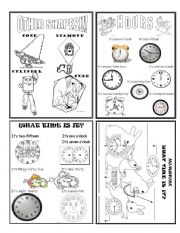 English Worksheet: SHAPES AND HOUR