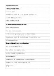 English worksheet: a little about me 2