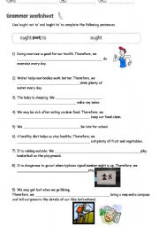 English worksheet: ought to