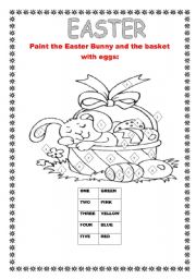 PAINT THE EASTER BUNNY AND THE BASKET WITH EGGS!