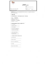 English worksheet: quiz verb to be