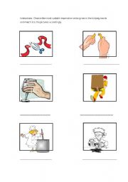 English Worksheet: Imperative verbs