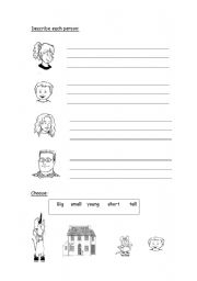 English Worksheet: describing