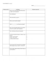 English worksheet: Survey, Conversation, and Reporting - Survey 1