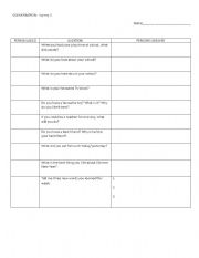 English worksheet: Survey, Conversation, and Reporting - Survey 2