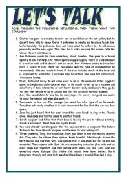 English Worksheet: lets talk third part