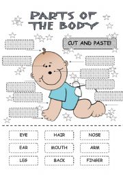 English Worksheet: Body parts