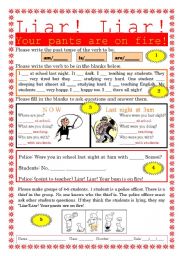 English Worksheet: Liar! Liar!