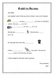 English Worksheet: A visit to the zoo