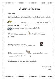 English worksheet: A visit to the zoo