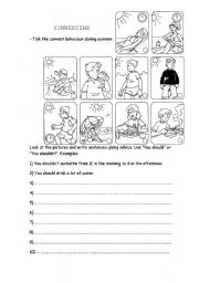 English Worksheet: Summertime!