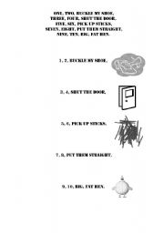 English Worksheet: Big Fat Hen Rhyme