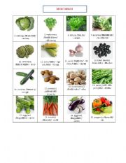 English Worksheet: VEGETABLES