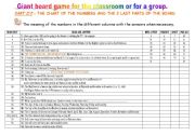 English worksheet: memory board game for the class or a group part 2/2