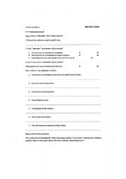 English worksheet: british icons worksheet