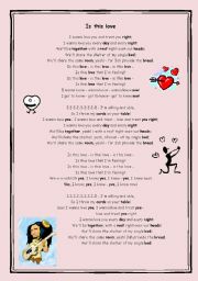 English Worksheet: In this love song!