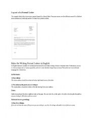 English Worksheet: Layout of a formal letter