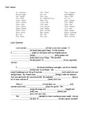 English worksheet: Past tenses