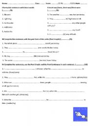 English worksheet: Past Simple and Past Continuous quiz