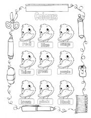 English Worksheet: Colours