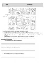 English Worksheet: Test for 9th grade - directions - weather - travelling