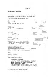 English Worksheet: LUCKY by Britney Spears