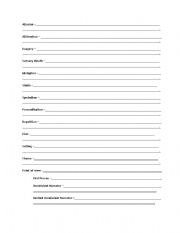 English Worksheet: High School Literary Terms