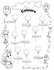 English Worksheet: Colours