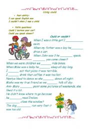 English Worksheet: using could