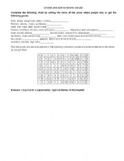 English Worksheet: goods and services
