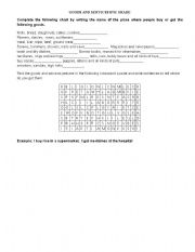 English worksheet: goods and services