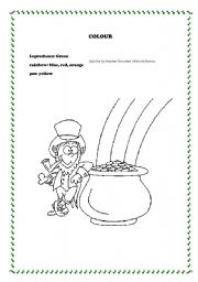 English worksheet: St Patricks colouring dictation