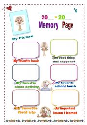 English Worksheet: Memory Page 