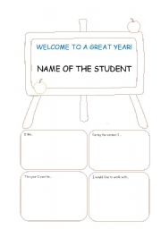 English worksheet: First Day of Class - Students Introduction