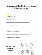 English Worksheet: Jumbled sentences