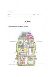 English worksheet: The house