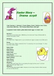 English Worksheet: Easter story- drama script for children