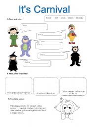 English Worksheet: Its Carnival