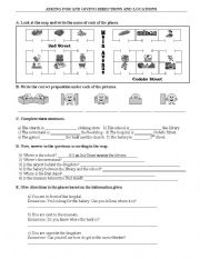 English Worksheet: Locations and Directions
