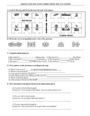 English worksheet: Locations and Directions