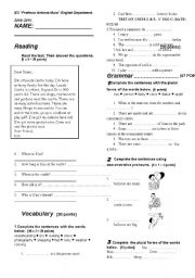 English Worksheet: ejercicios 1